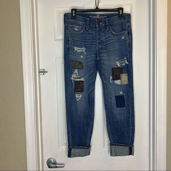 Abercrombie & Fitch Easy Fit Boyfriend Jeans Distressed Size 0 - Picture 2 of 12